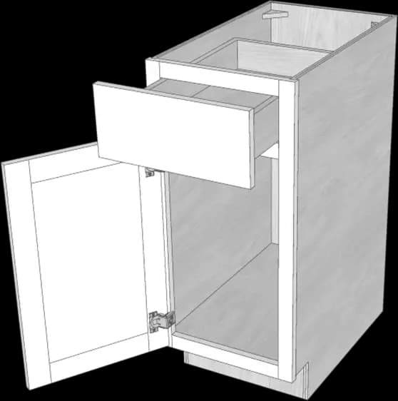 Framed cabinet with a face frame that restricts access