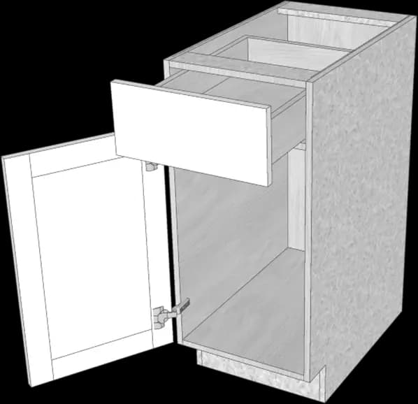 Frameless cabinet with edge-banded box