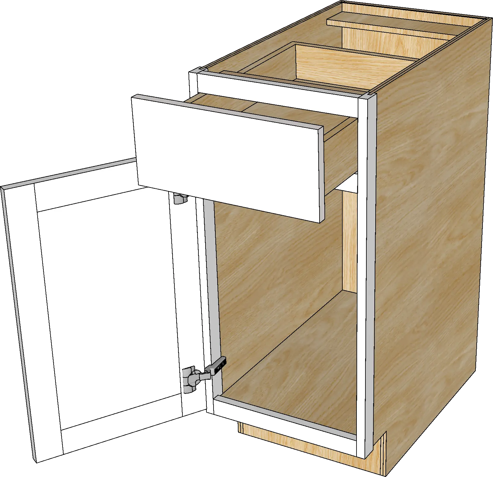 TruFrame® cabinet with full access and a solid wood face